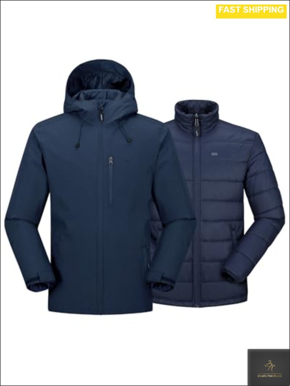 Men's Waterproof 3-in-1 Hooded Ski Jacket Winter Puffer Coat